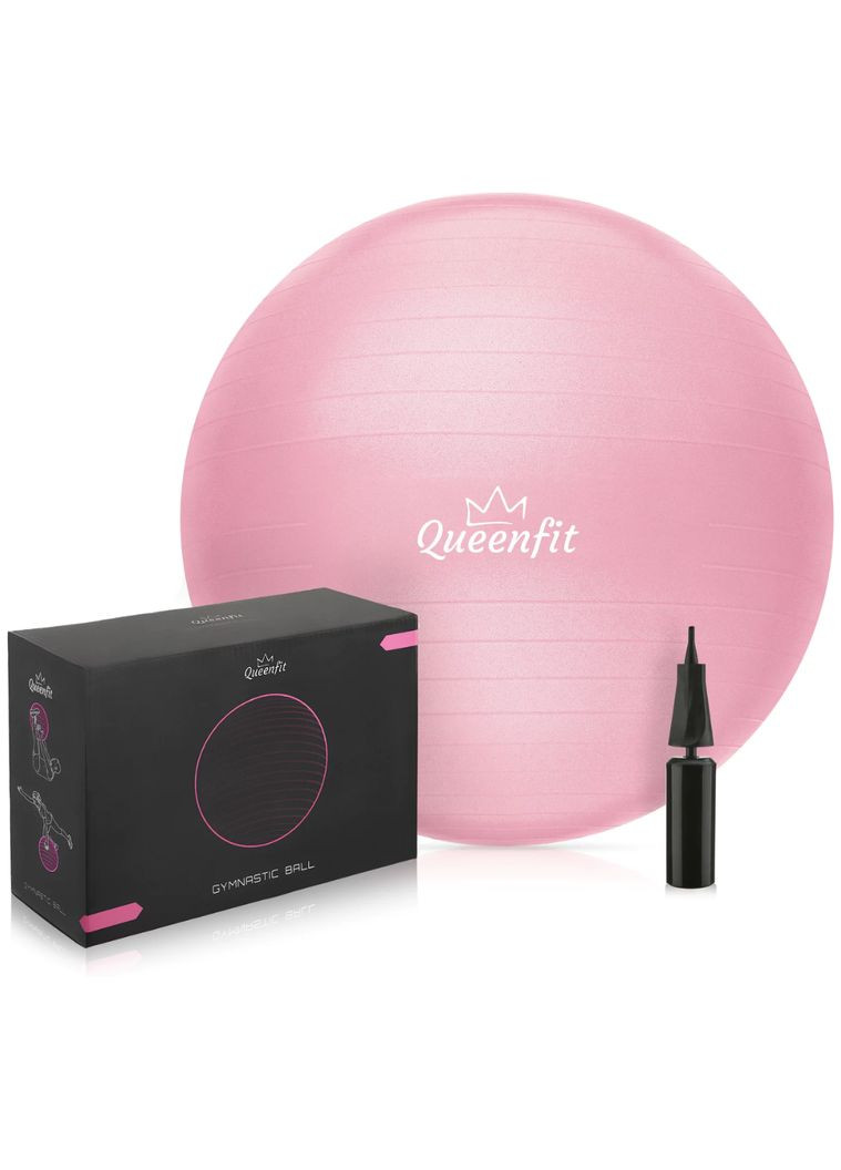 Фитбол 65см светло-розовый + насос Queenfit (361952960)