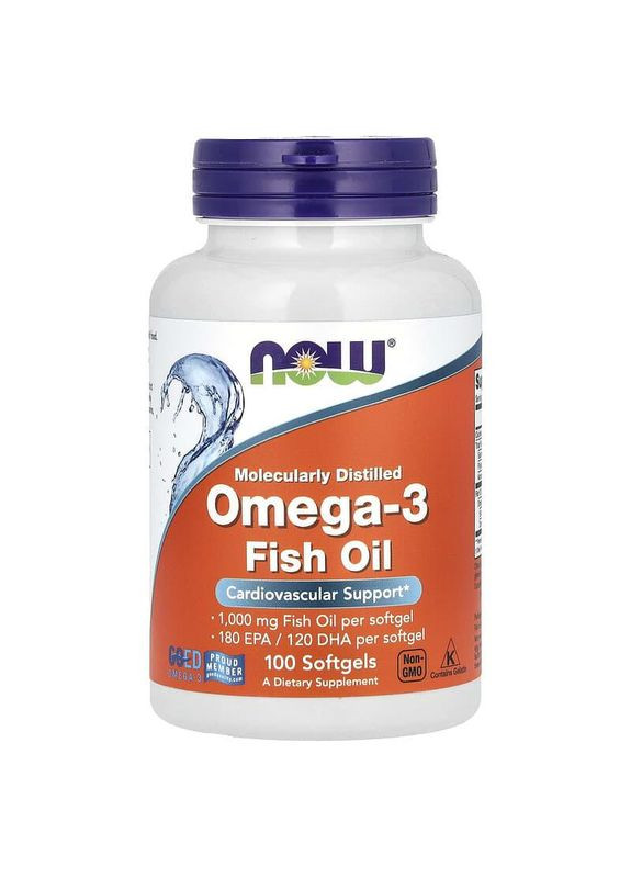 Омега-3 жирные кислоты Omega-3 100 капс. Now Foods (348140127)