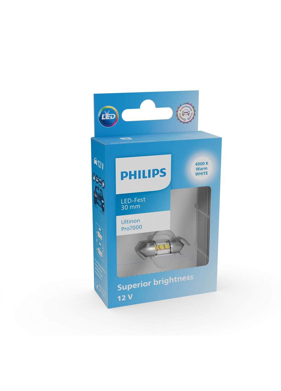 Автолампа светодиодная C10W LED 12V 1W 4000K 30MM SV8,5 / LED-WARM WHITE ULTINON PRO7000 / ТЕПЛЫЙ СВЕТ / 1ШТ PRO (355340452)
