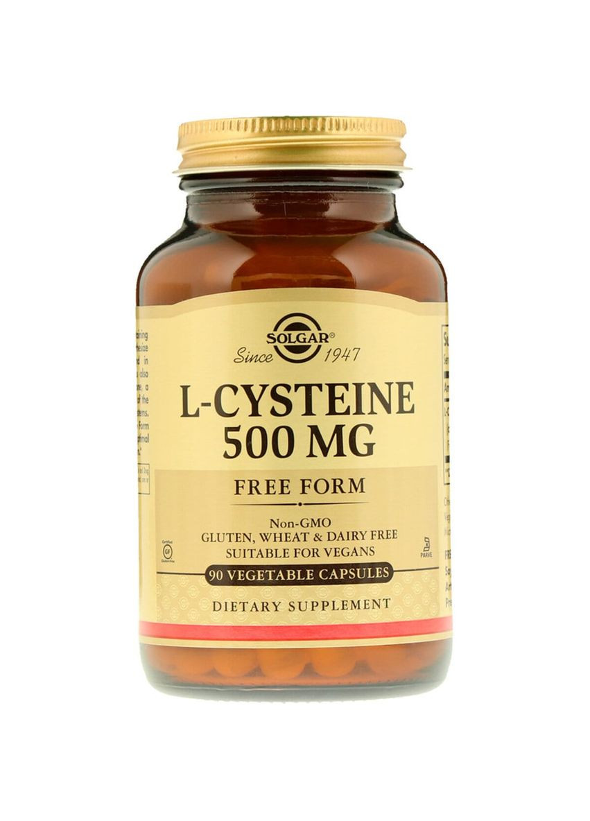 L-Цистеин 500мг, L-Cysteine, 90 вегетарианских капсул Solgar (326055233)