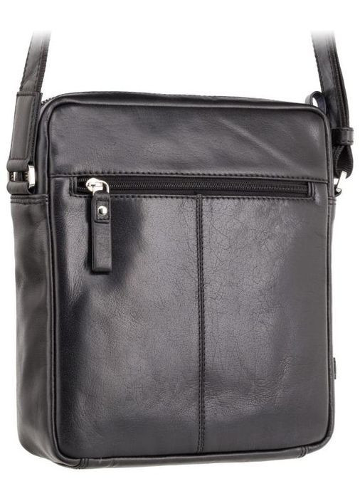 Сумка чоловіча шкіряна планшет через плече для документів та для телефону середня Чорний 43164 Visconti (367040977)