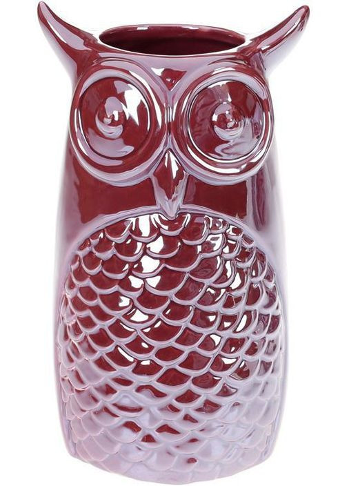 Ваза керамічна "Сова" 19см, перлинний бордовий Bona (329893131)