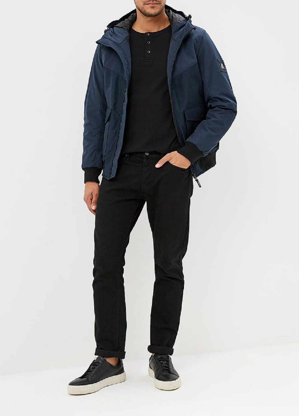 Темно-синяя демисезонная куртка Tom Tailor