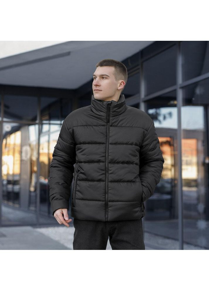Черная зимняя стильная мужская зимняя куртка на пухе черная No Brand