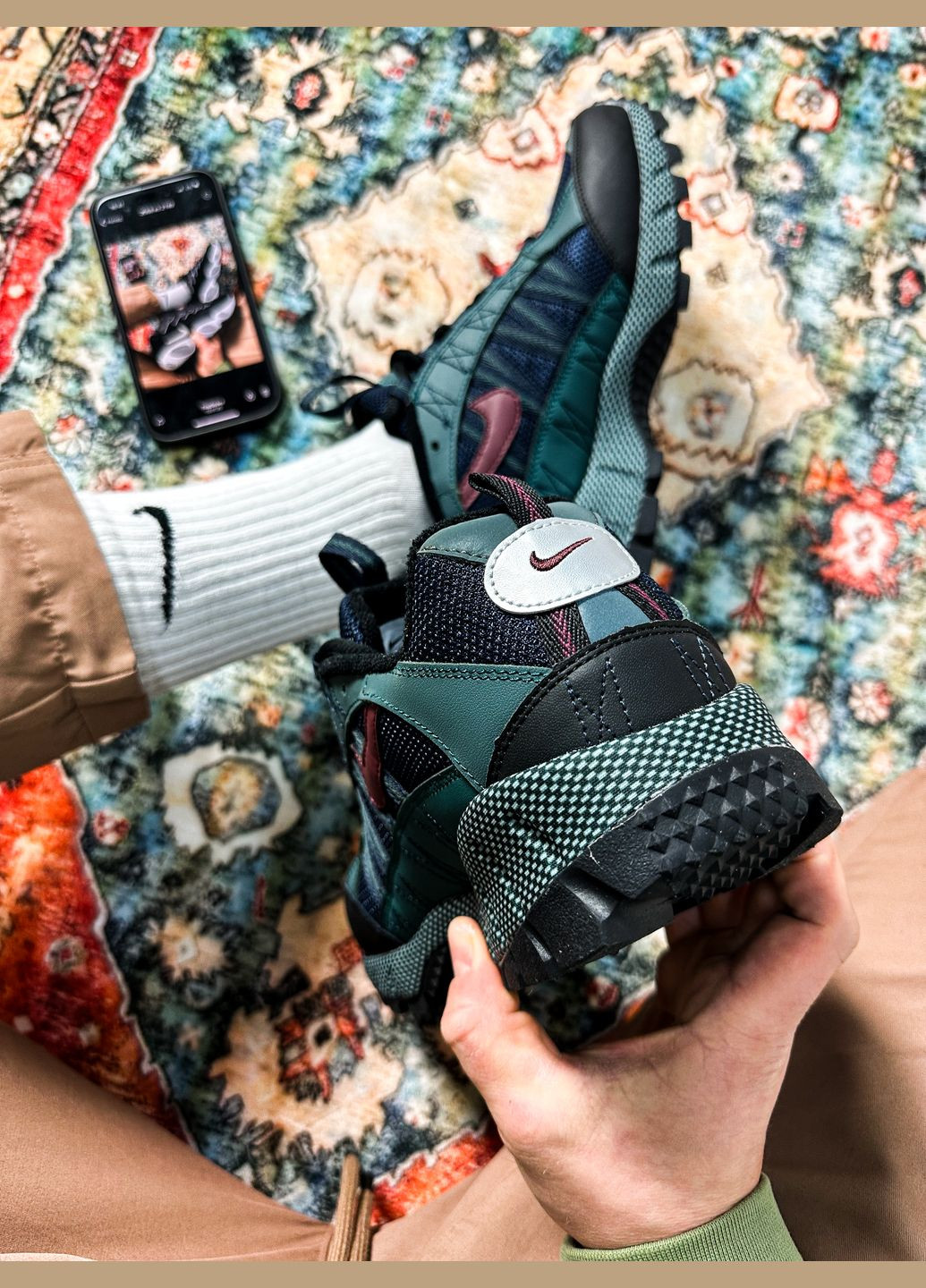 Синие демисезонные кроссовки мужские nike air humara qs 'faded spruce' | найк аир хумара синие No Brand