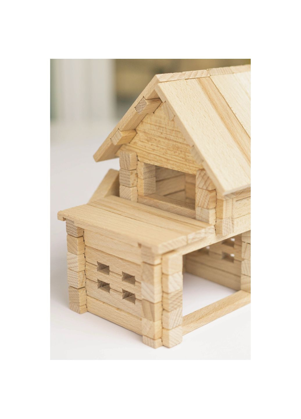 Деревянный конструктор Домик с гаражом, 75 деталей () Igroteco 900118 (328395804)