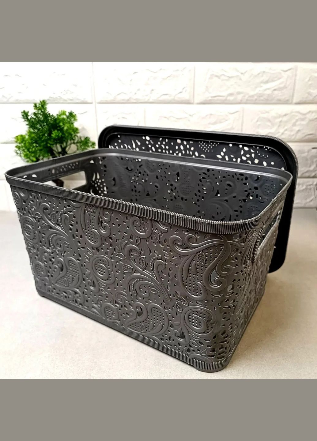 Великий пластиковий контейнер для зберігання речей 18л Антрацит ПолимерАгро (303210698)