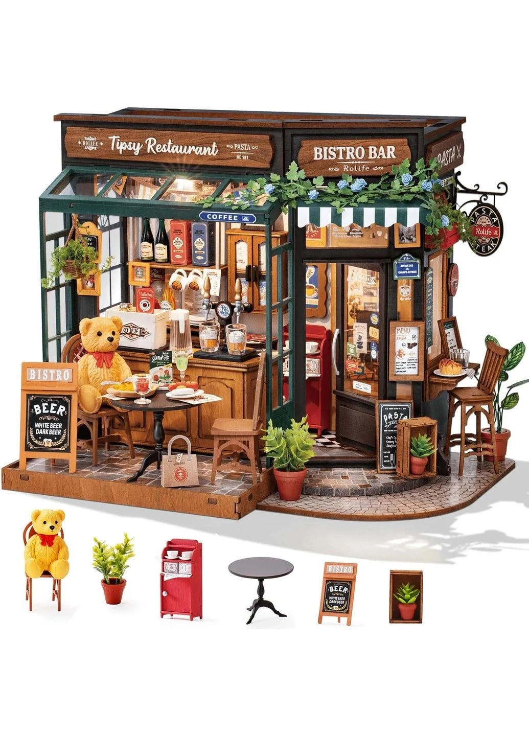 Конструктор 3D міні-будинок Robotime Rolife Coffe&Bar DG167 No Brand (393940832)