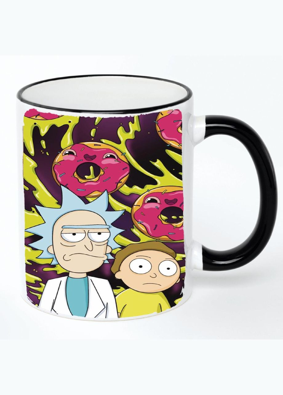 Чашка Рік і Морті Мультик #005 (кухоль, кружка) Біла з чорною ручкою 330 мл No Brand (322713471)