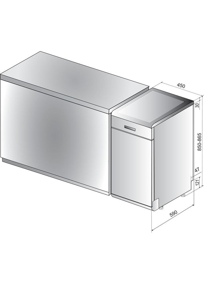 Посудомийна машина WSFO3O23PF WHIRLPOOL (306527342)