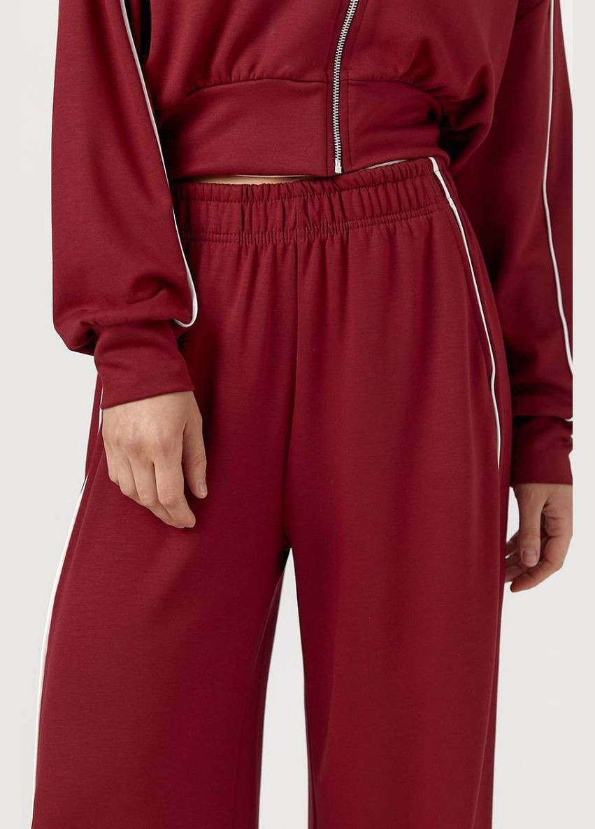 Спортивный костюм с коротким худи на молнии и прямыми штанами Lurex Спортивный костюм (327218301)