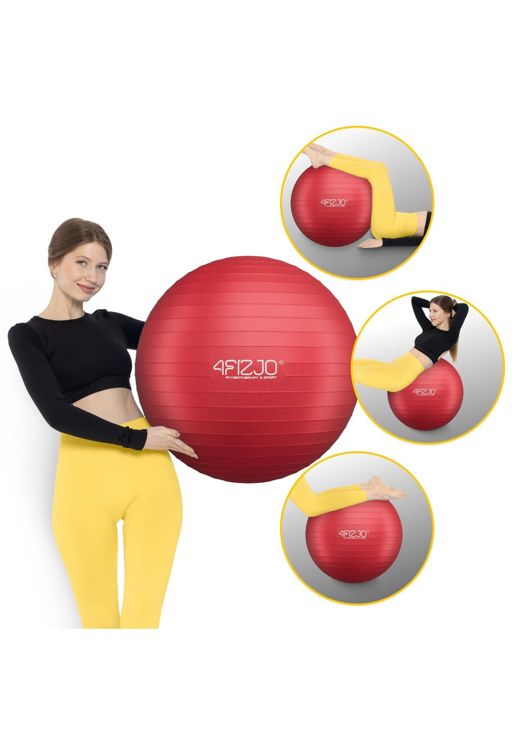 Мяч для фитнеса (фитбол) 85 см Anti-Burst Red () 4FIZJO P-5907739316387 (345710402)