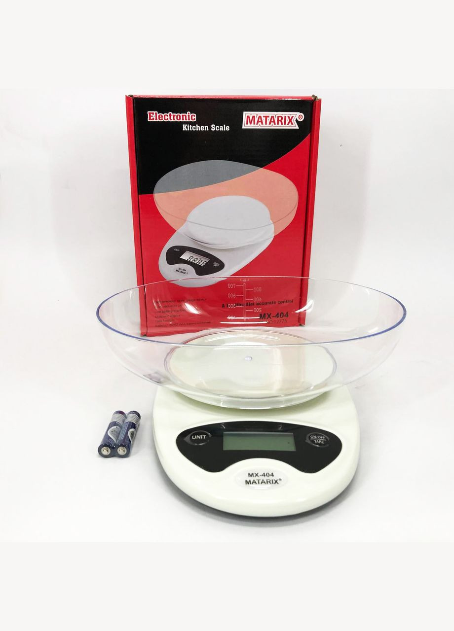 Весы кухонные MX-404 Электронные С Чашей Кухонные до 7 кг Кухонные весы для взвешивания продуктов MATARIX (372908619)