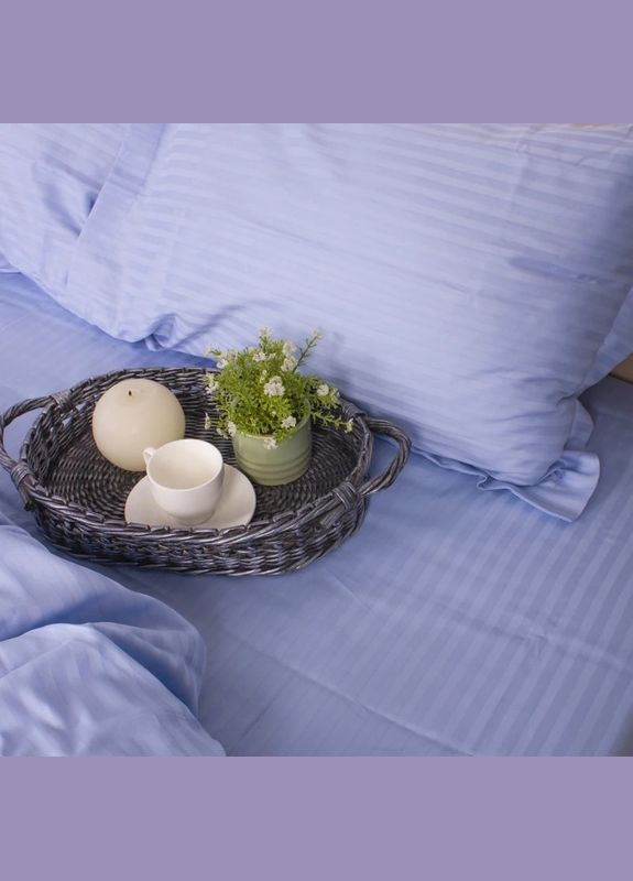 Двоспальний комплект Постільної Білизни Страйп Сатин Lilac 180х220 Vital-Textile SP2-7 (331013318)