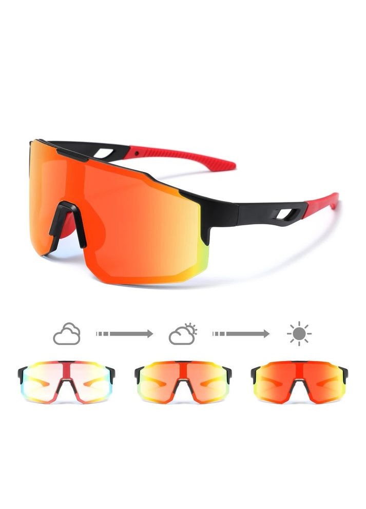 Фотохромные поляризационные солнцезащитные очки для активного отдыха и спорта 9937 Black Red Photochromic KINGSEVEN (369740395)