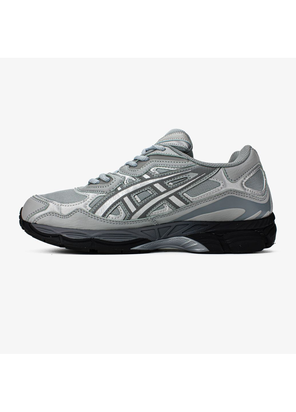 Серые демисезонные кроссовки мужские и женские asics gel-nyc grey black | асикс гель-нюк серые No Brand