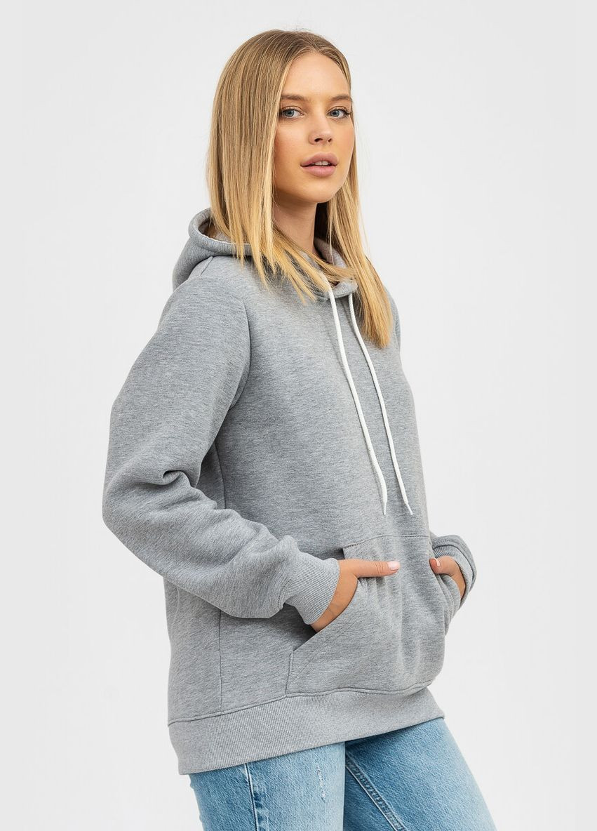 Худі жіноче сірий меланж утеплене RAY BASIC (300569013)