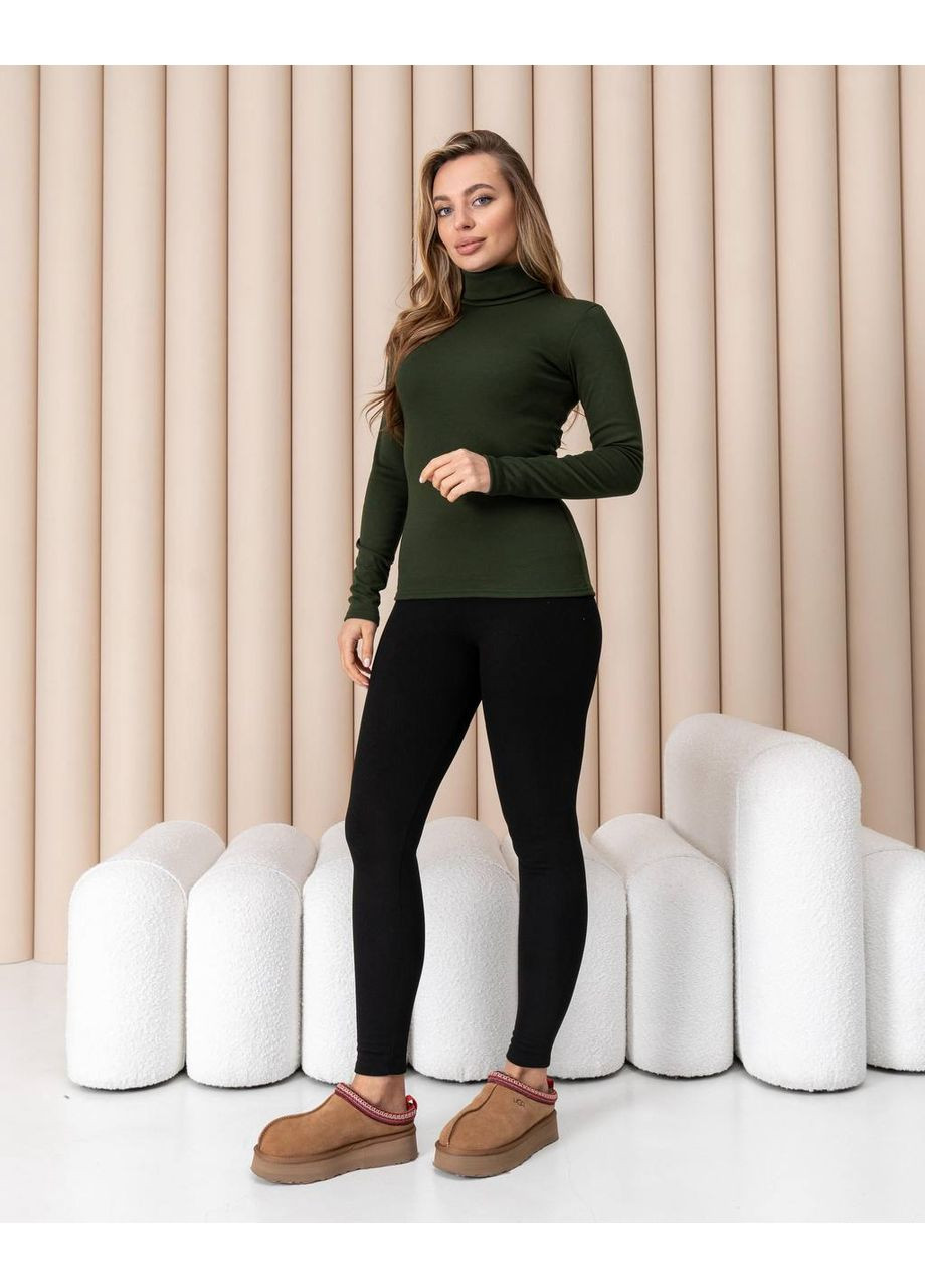 Жіноча тепла водолазка-гольф напівшерсть на термофлісі розмір DM09.09 No Brand (365654799)