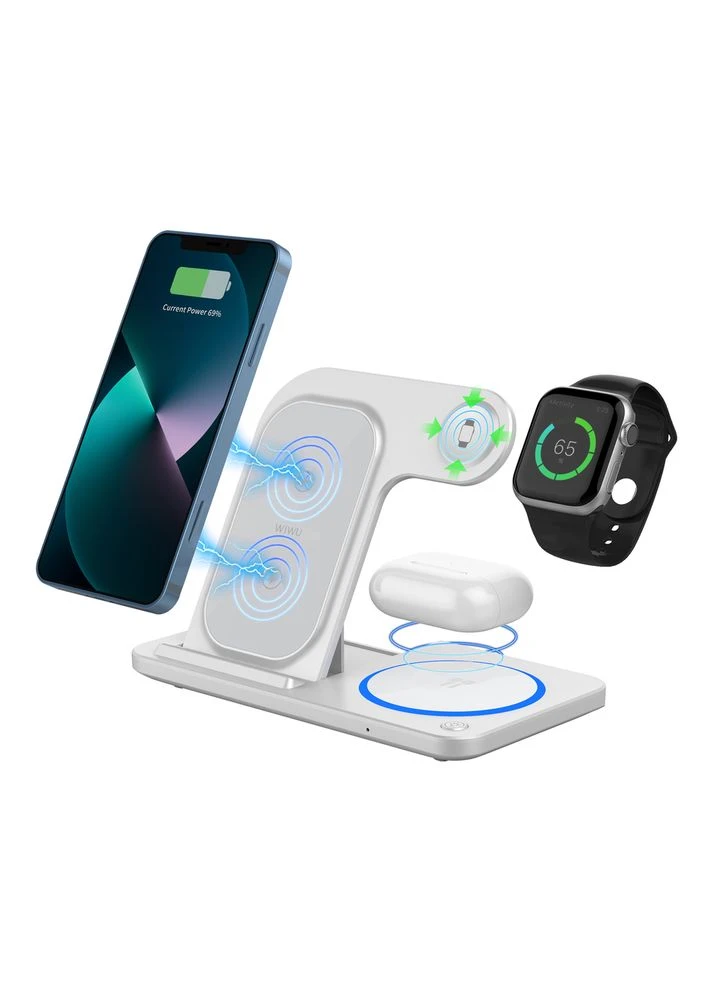 Беспроводное зарядное устройство 3 в 1 Foldable Wireless Charger Wi-W020 (6976195093537) WIWU 3 in 1 Wi-W020 (385665419)