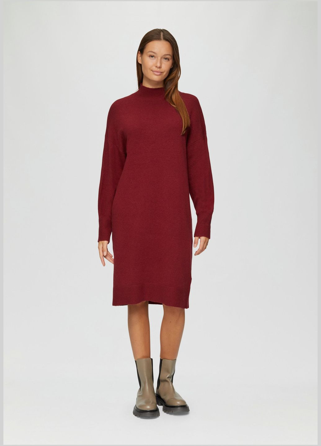 Бордова сукня S.Oliver однотонна