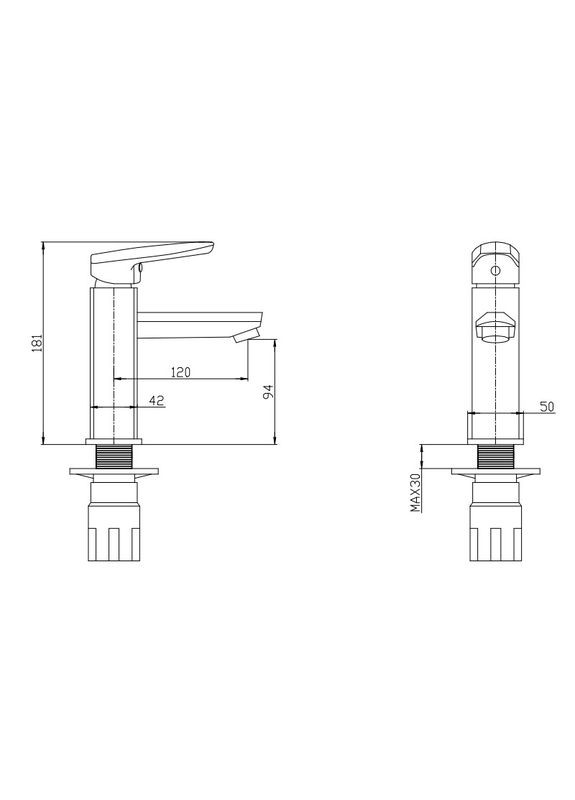 Змішувач для умивальника Pegas 001 (Nut) (MI6243) Mixxus (322005909)