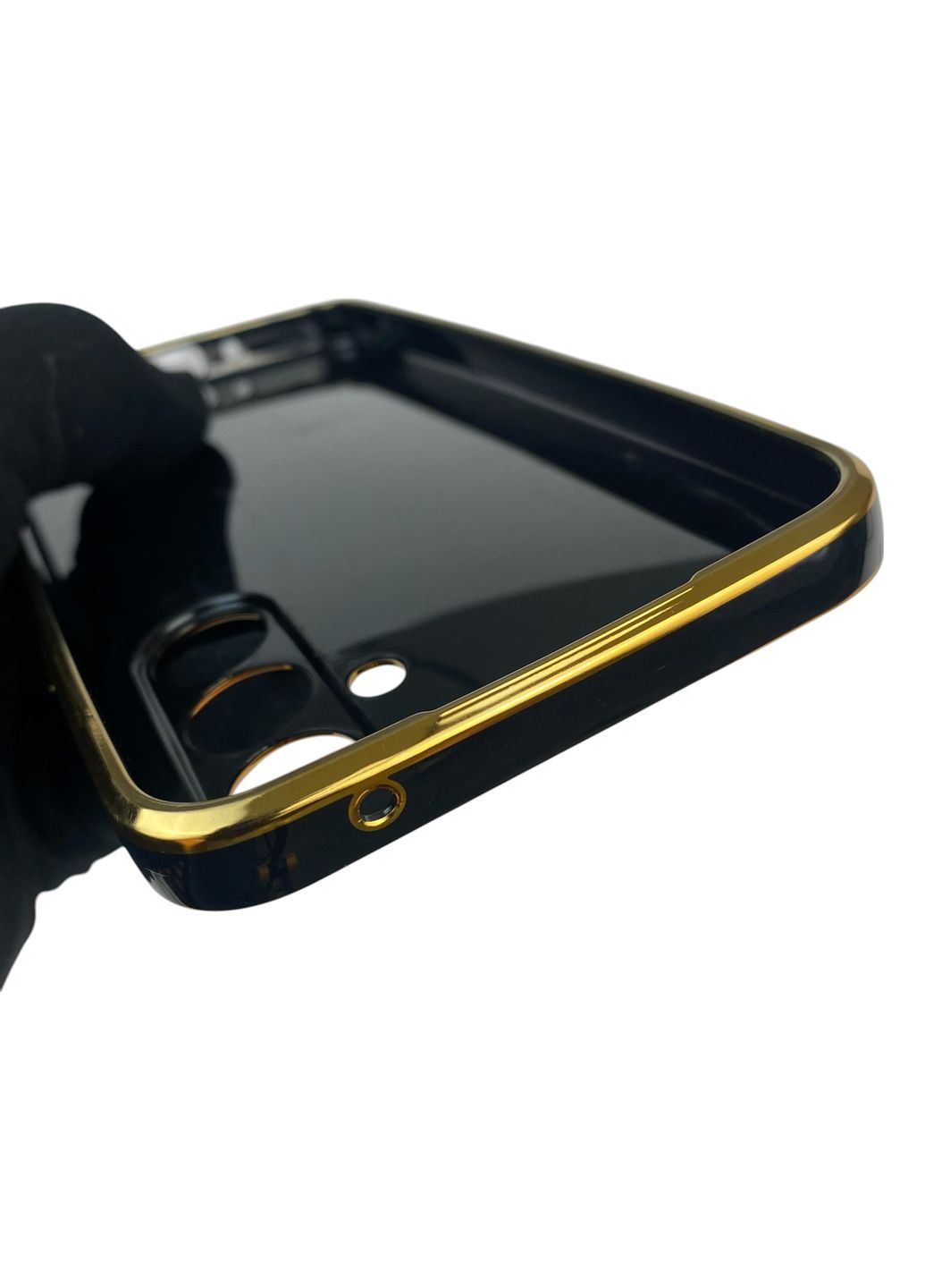 Чехол для Galaxy A54 5G SM-A546E с кольцом-подставкой с золотой окантовкой на самсунг а54 черный gs1 Samsung (366231915)