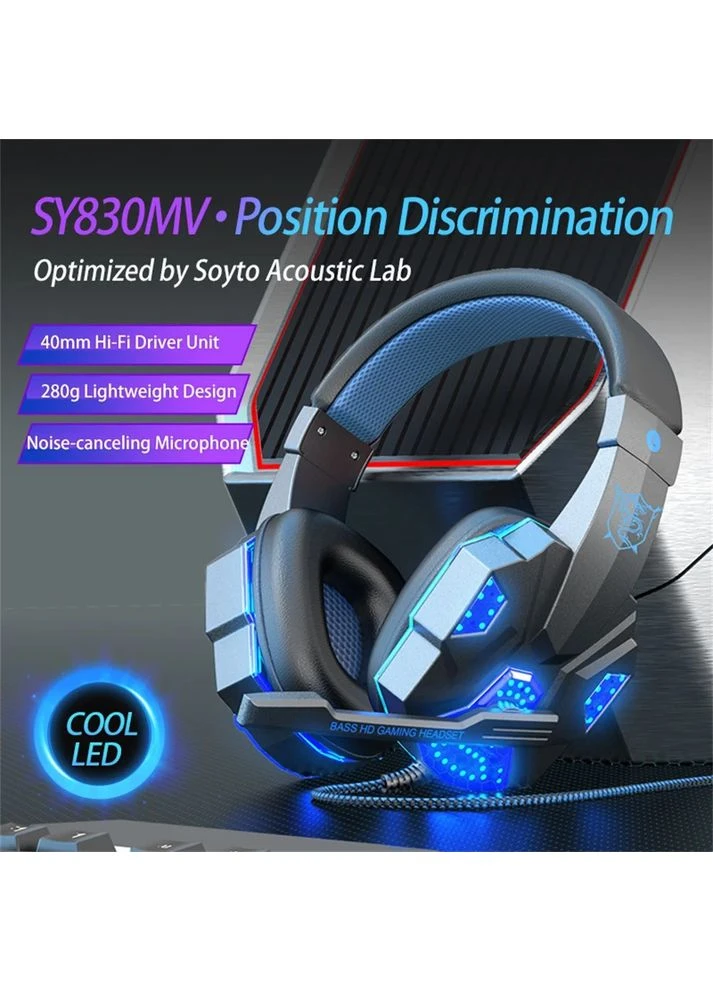 Наушники игровые Soyto SY830MV Gaming с подсветкой и микрофоном Красные No Brand (385642993)