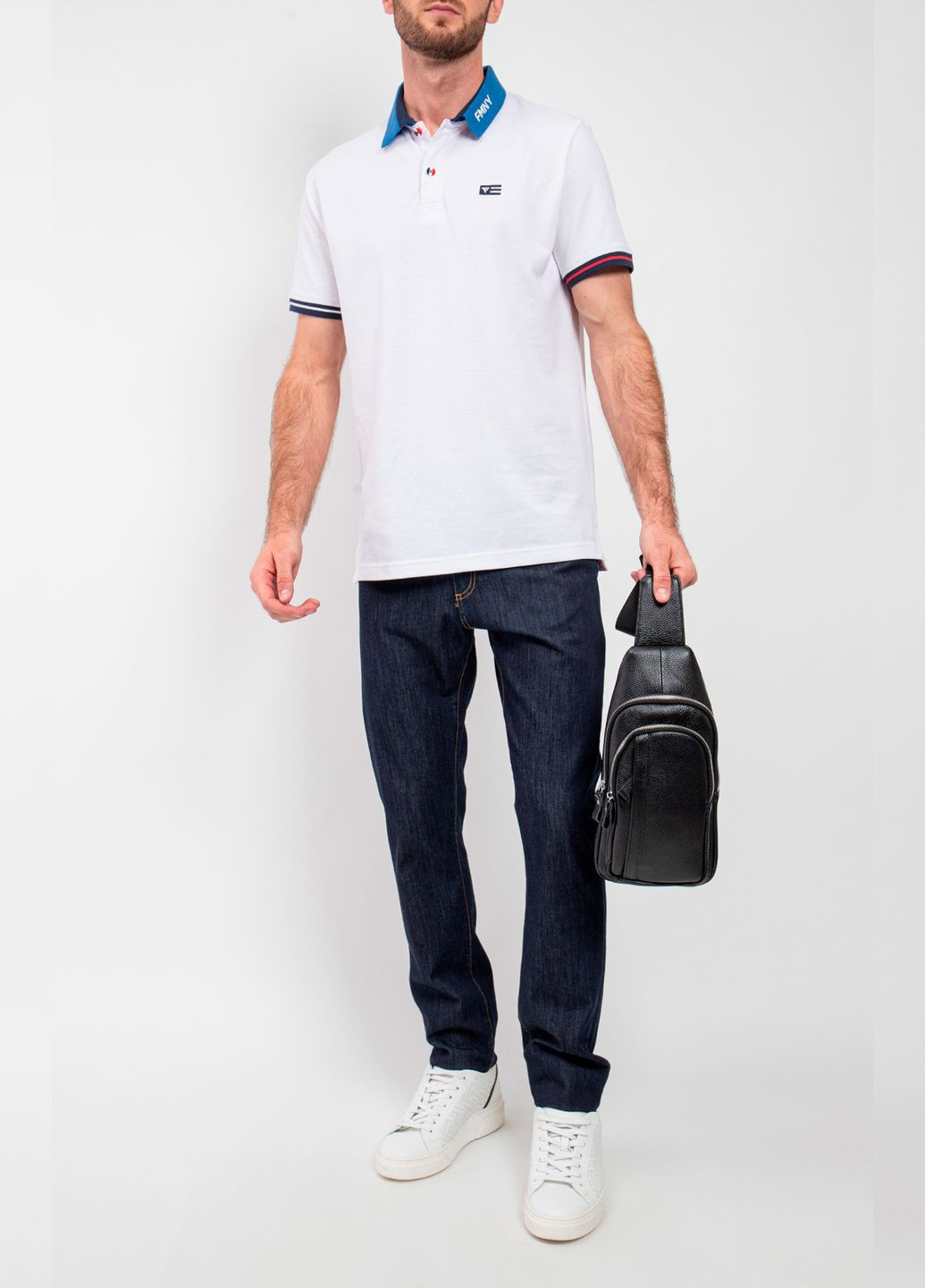 Белая футболка-поло для мужчин Fred Mello