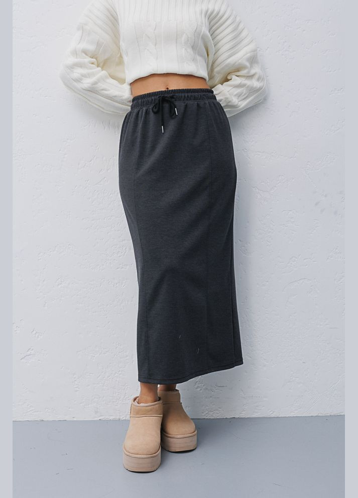 Довга спідниця із темно-сірого меланжевого трикотажу Arjen (294907609)