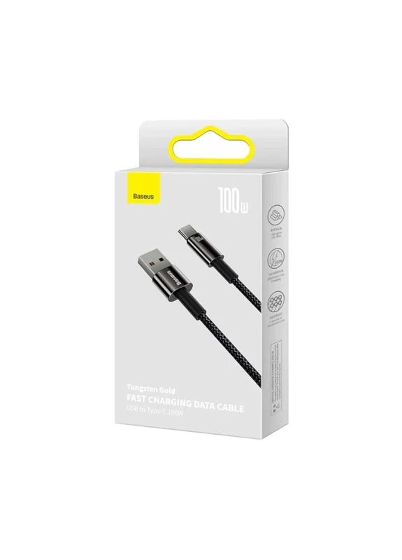 Кабель USB Type-A to Type-C Baseus Tungsten Gold 100W нейлон 1м No Brand Tungsten Gold Fast (401167212)