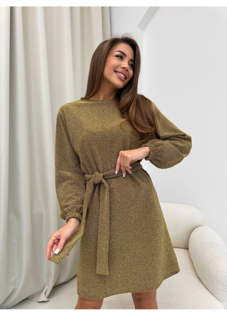 Золотий святковий святкова сукня міні з люрексу MonCher