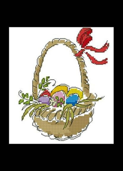 Набір для вишивання хрестиком. Розмір: 11*12 см Великодній кошик Лоскуток (315360757)