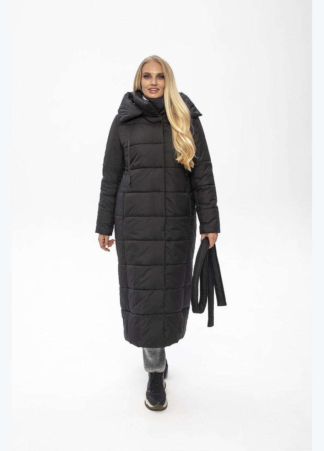 Чорне зимнє Пальто Агата (01191b-brown44) MioRichi