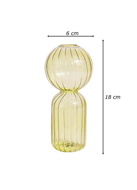 Ваза для квітів REMY-DEСOR скляна декоративна ваза Лімо жовтого кольору висота 18 см для декору будинку REMY-DECOR (266138085)