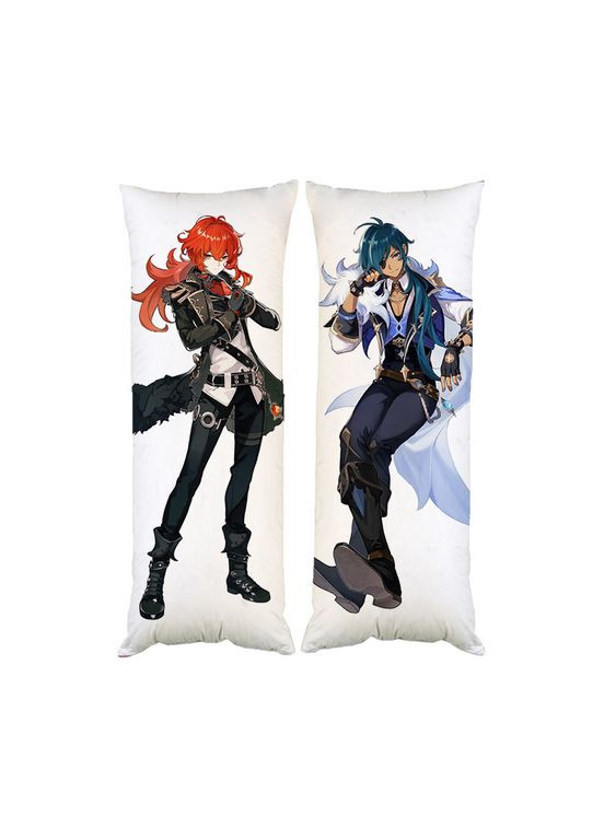 Дакимакура подушка Кэйа Дилюк Геншин импакт двухсторонняя 40х100 см (dk0004) No Brand (326996873)