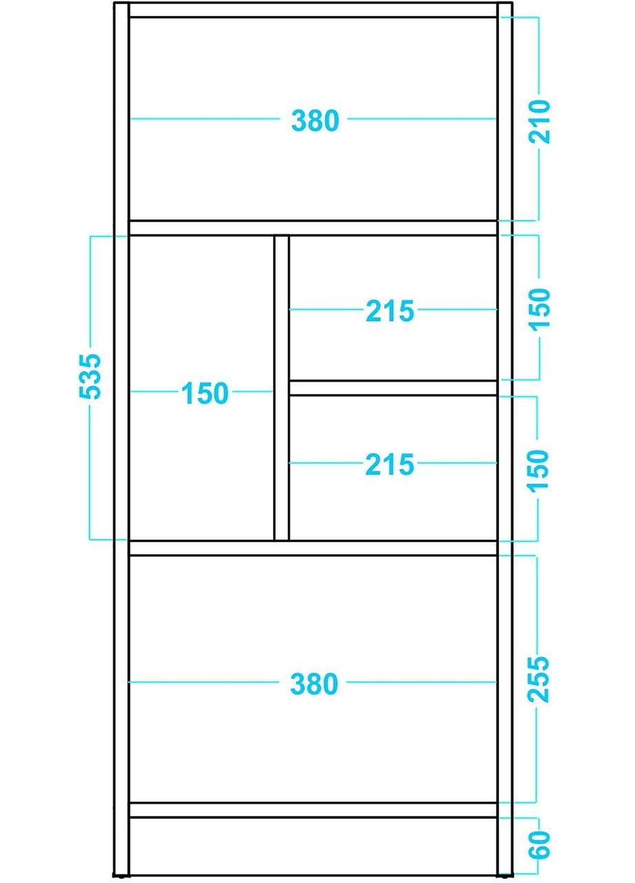 Книжковий стелаж з дерева Бредбері 113 зефір (КПС-110720) No Brand (328073033)