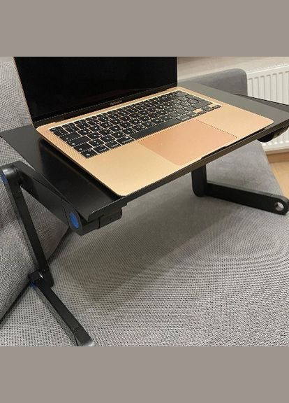 Столик трансформер для ноутбука Laptop Table Т8 з активним охолодженням Чорний No Brand (315501355)