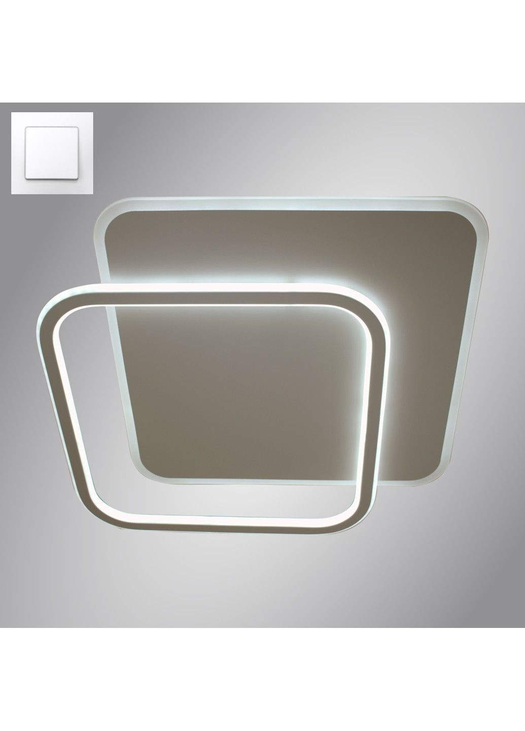 Керована світлодіодна люстра STANDART 80W 2S-ON/OFF-475х475х50-WHITE/WHITE-220-IP20 ESLLSE (301020840)