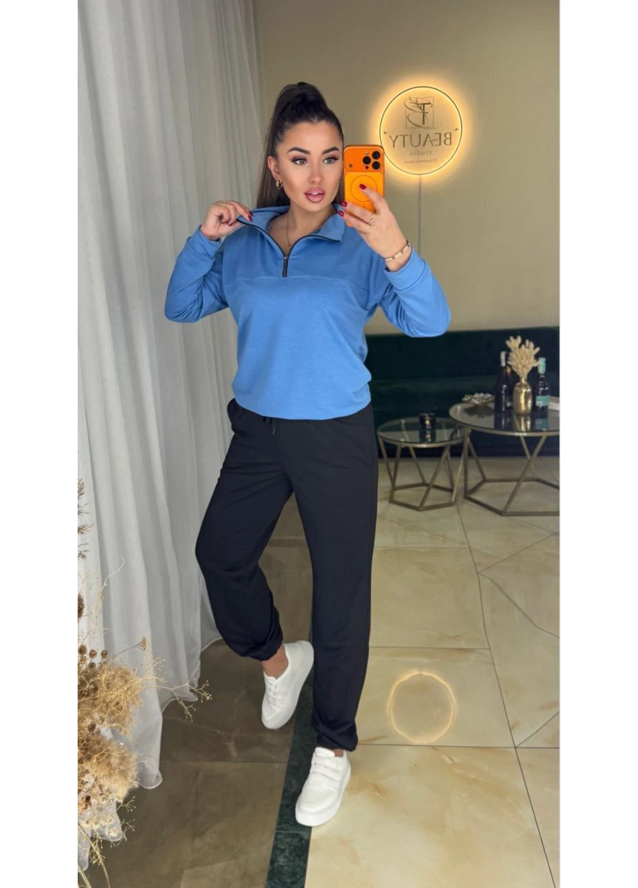 Женский легкий спортивный костюм голубого цвета 36854 Fashion (380843318)