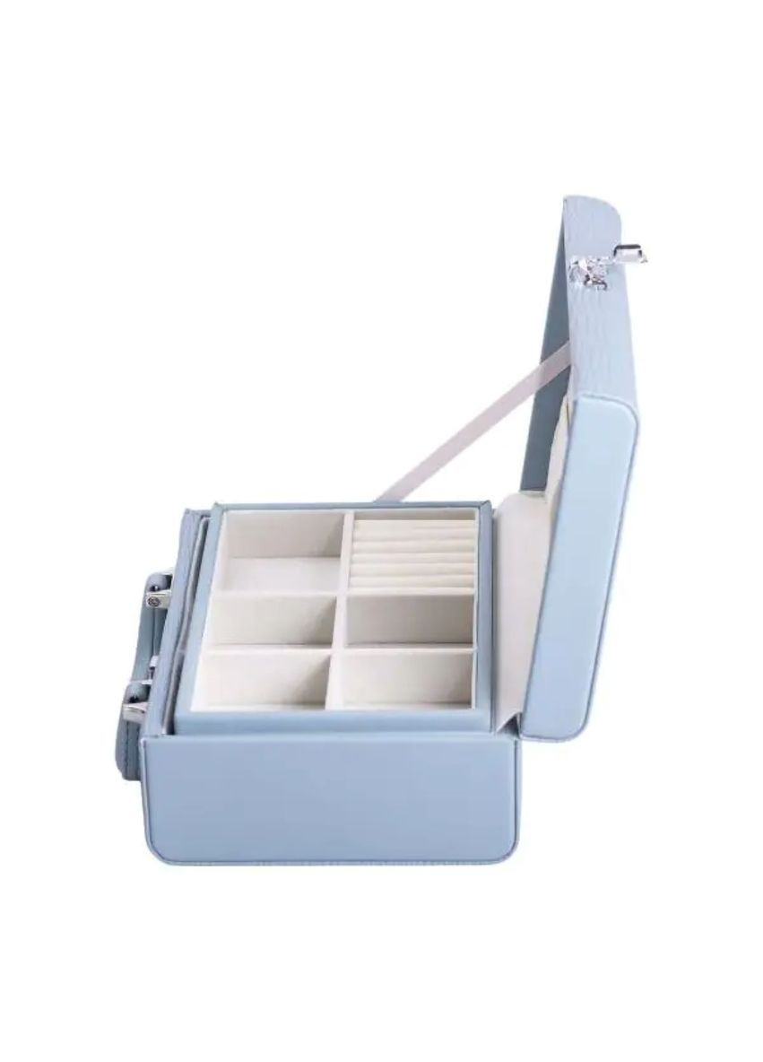 Скринька для прикрас з еко шкіри 2 яруси з кодовим замком органайзер для ювелірних виробів HP-5-24BL (A-033872) Yiwu (356729198)