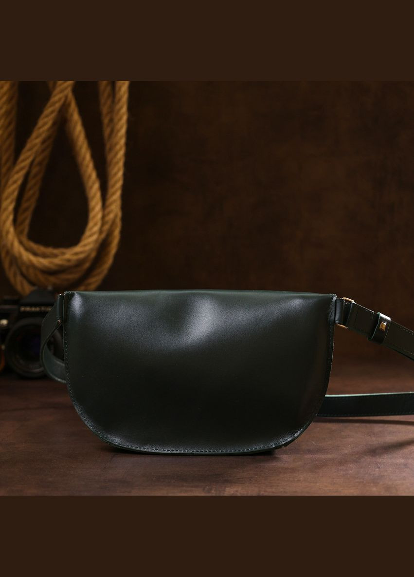 Женская сумка на пояс кожаная с регулируемым ремнем зеленая (sku_16390) No Brand (329853343)