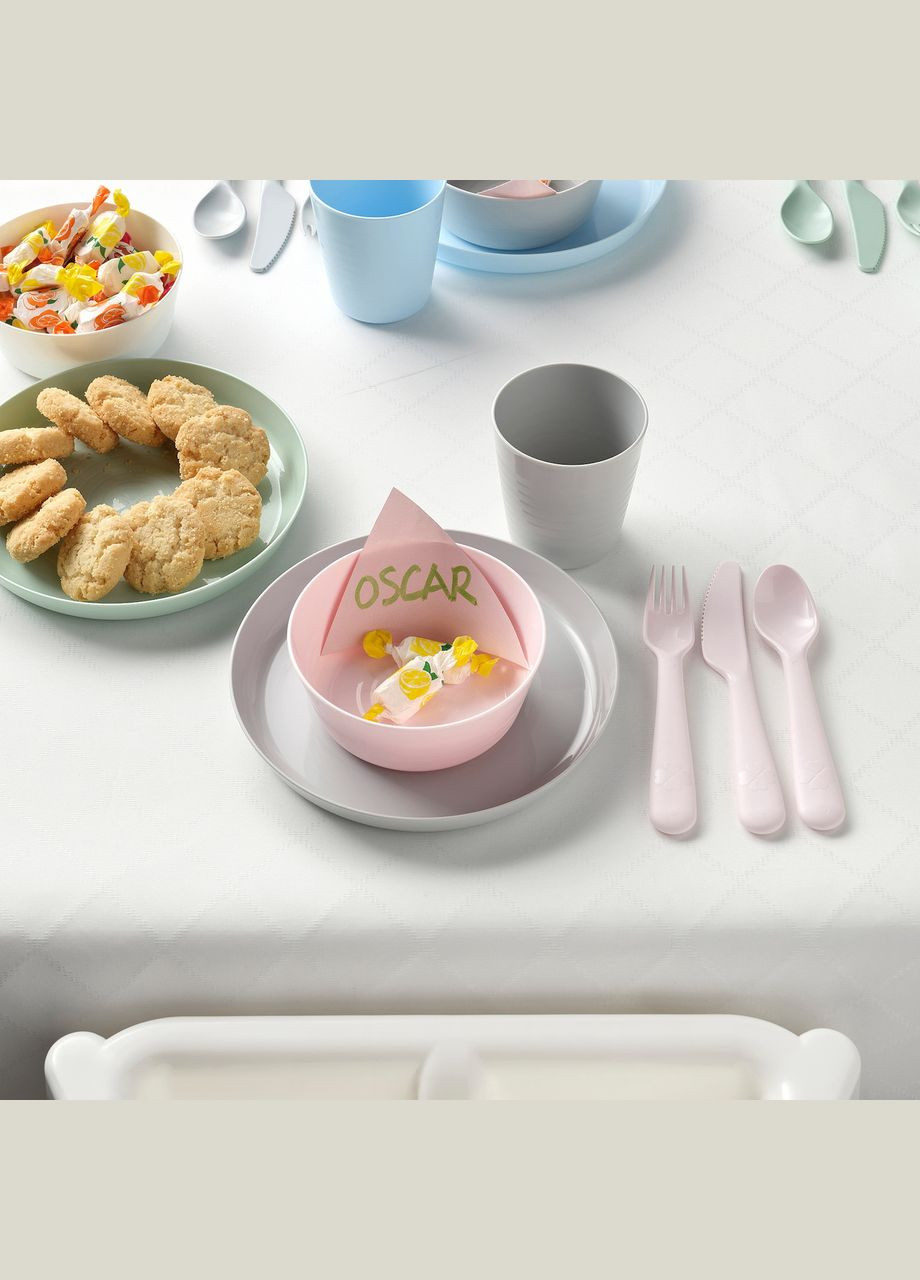 Набор детских тарелок 6 штук цветной. IKEA (277635680)