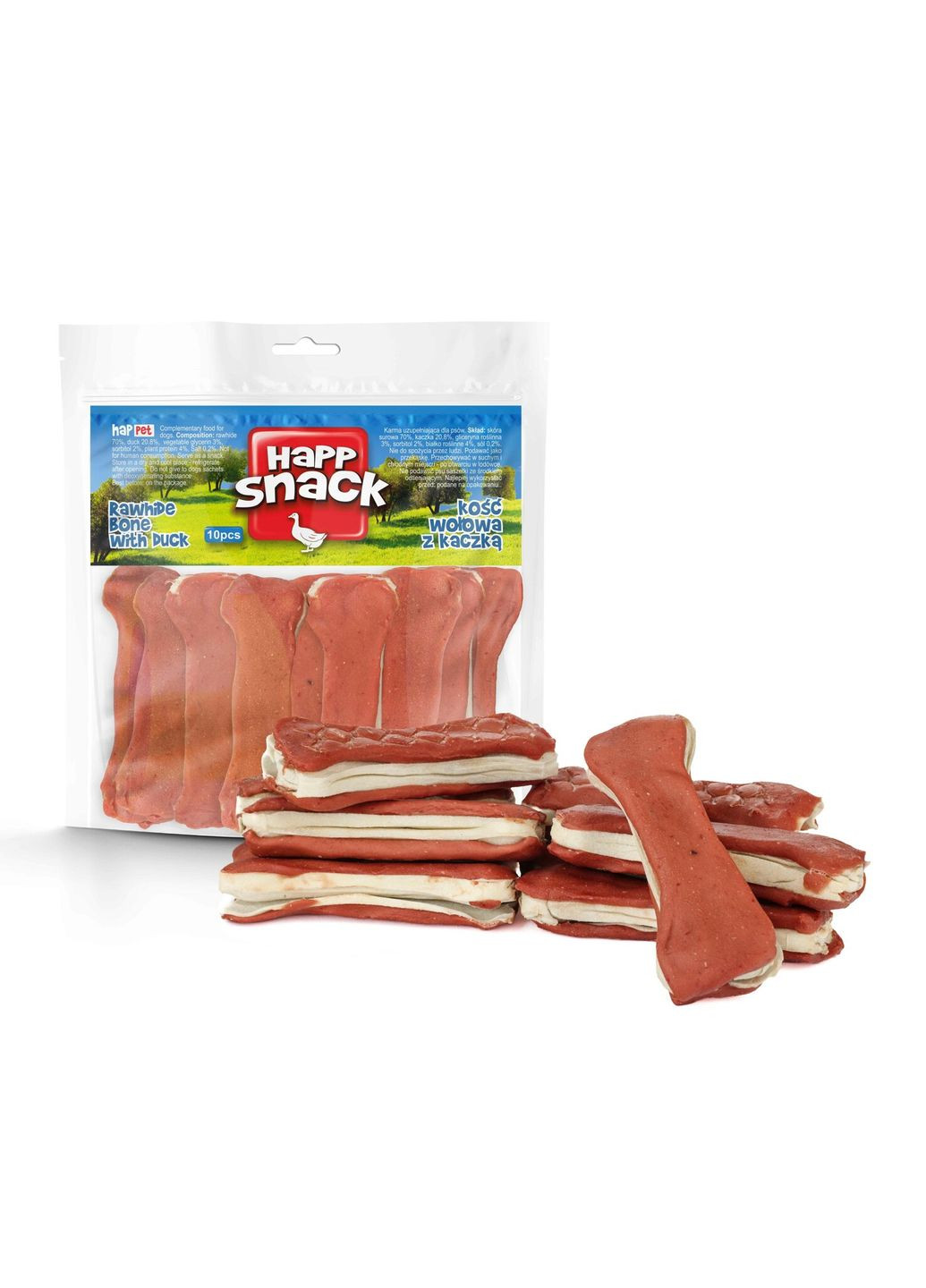 Лакомство для собак кости из мяса утки 10 шт (GP71) (5907708652324) Happet (354700811)