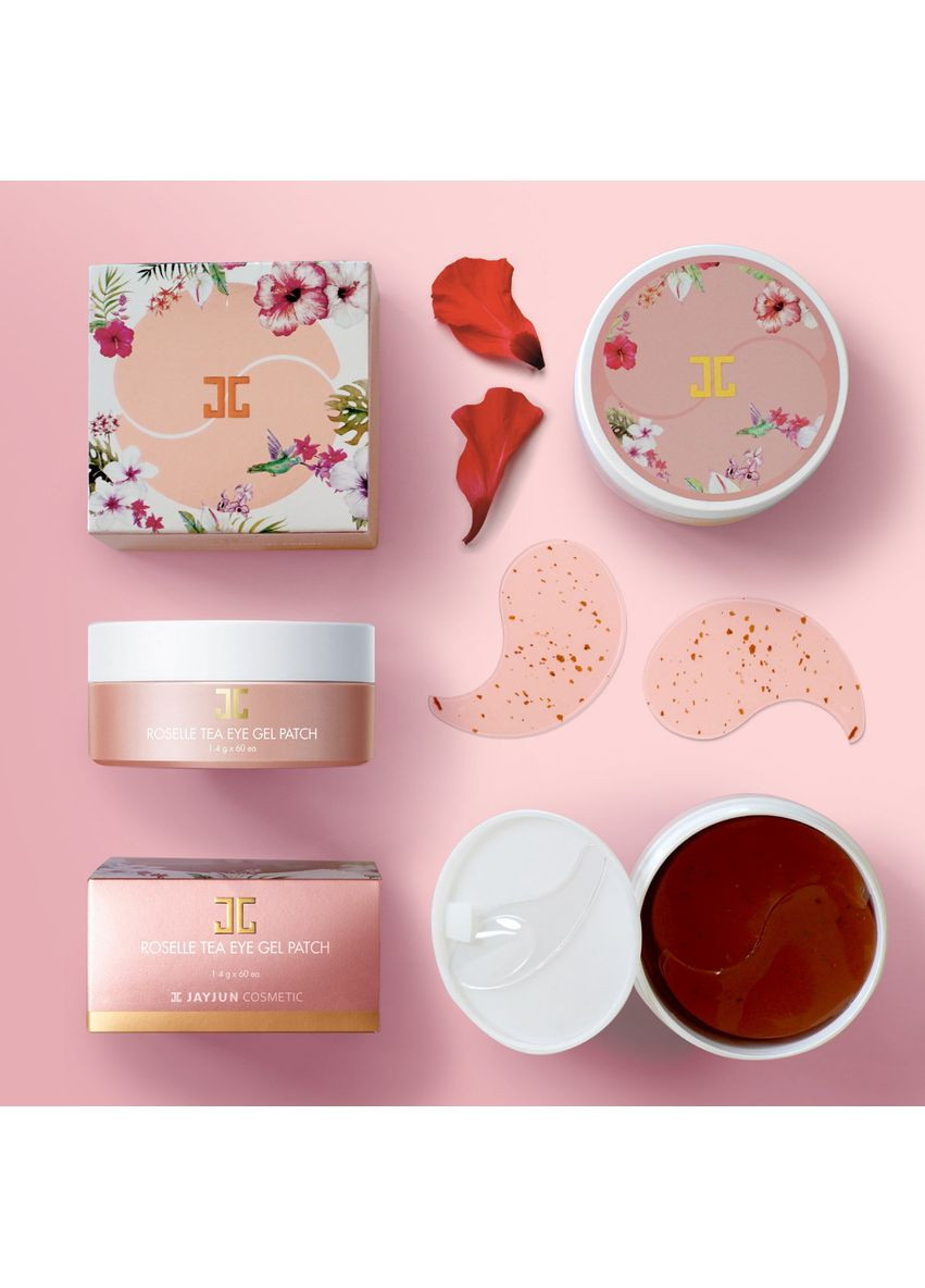 БЕЗ КОРОБКИ! Гидрогелевые патчи с цветами гибискуса Jayjun Cosmetic Roselle Tea Eye Gel Patch, 84г/60шт No Brand (317276068)