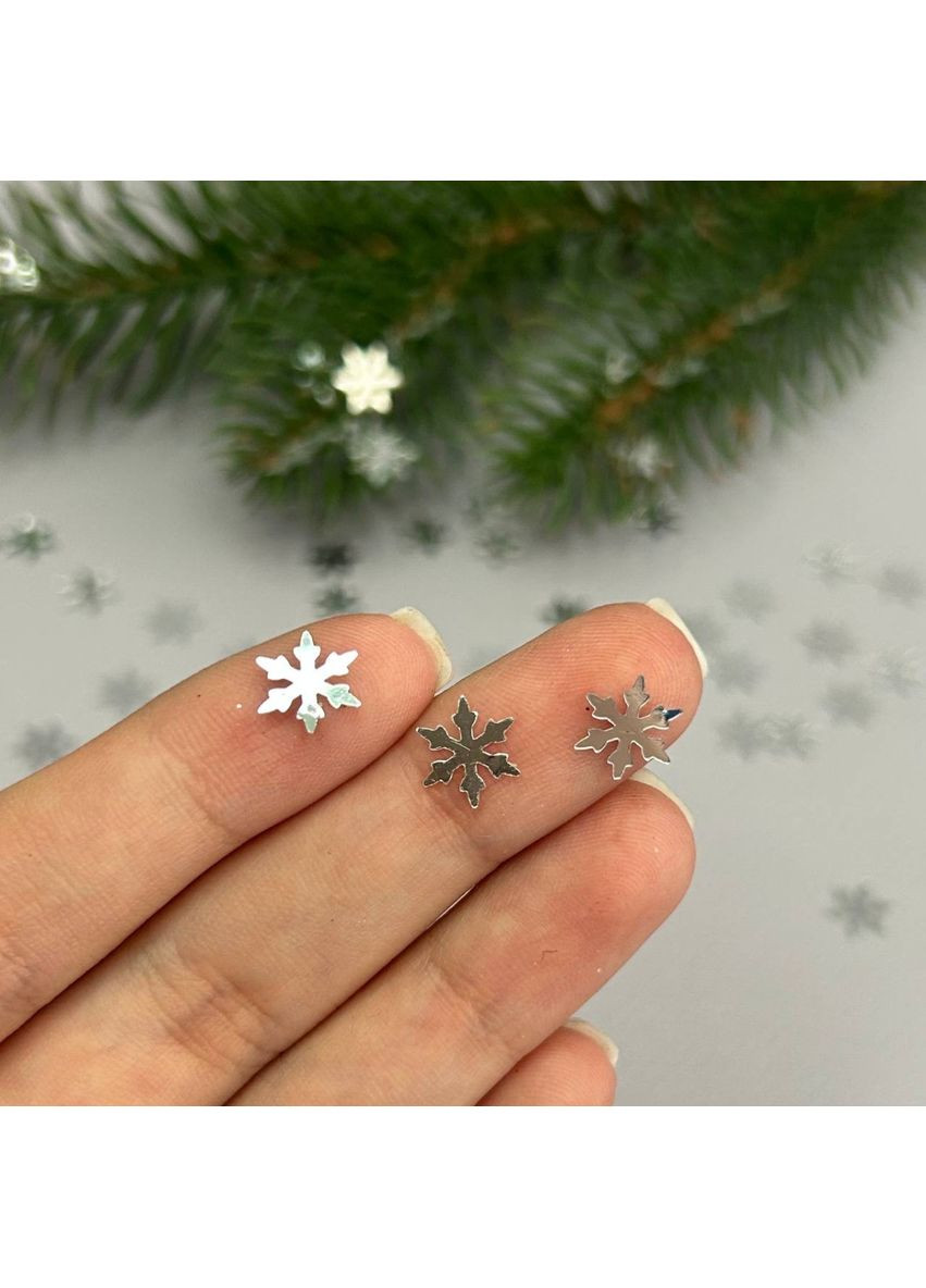 9мм Паетка снежинка 5г - серебро No Brand (356509670)