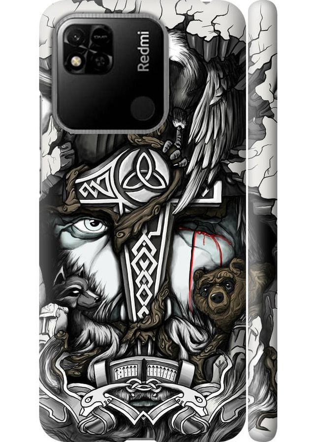 3D пластиковый матовый чехол 'Тату Викинг' для Endorphone Xiaomi Redmi 10A (257802351)