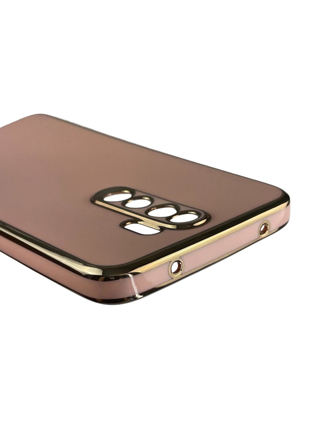 Чохол для Redmi Note 8 Pro глянсовий із золотою окантовкою із захистом камери на сяомі редмі нот 8 про рожевий Xiaomi (366019396)