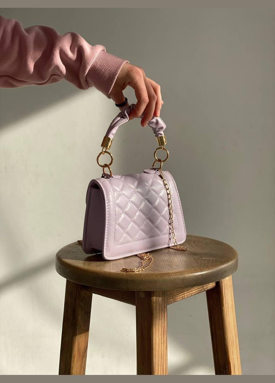 Женская сумка с ручкой кросс-боди через плечо на цепочке фиолетовая лиловая No Brand (296008176)