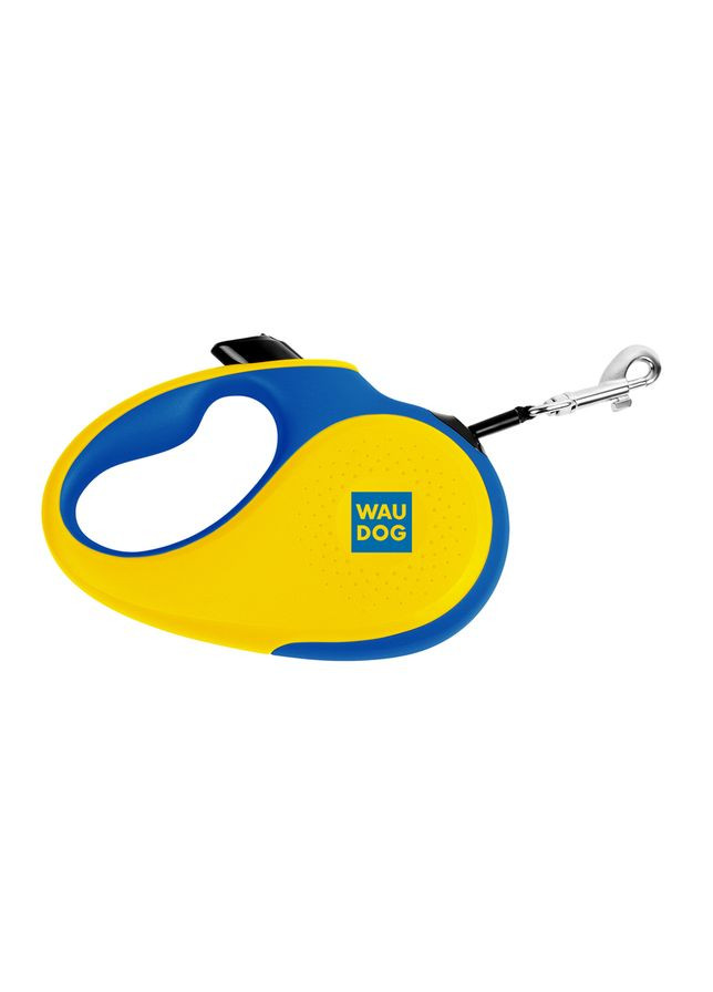 Повідець-рулетка для собак R-leash, малюнок "Colors of freedom", S, до 15 кг, 5 м, світловідбивна стрічка WAUDOG (364750498)