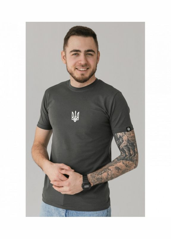 Темно-сіра чоловіча футболка тризуб Hector